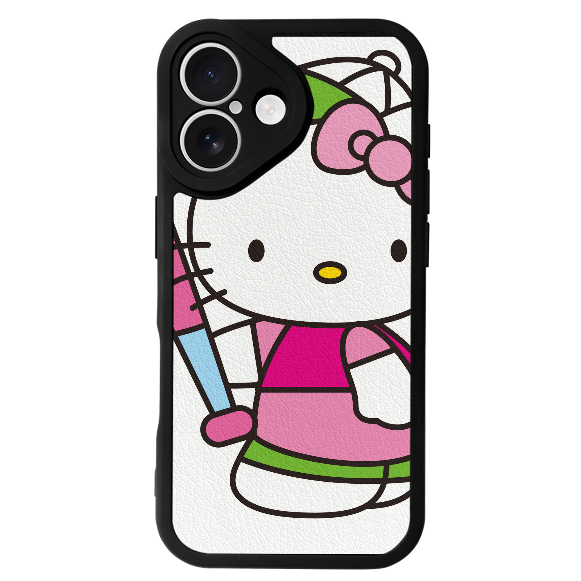 （画像用） Hello Kitty ハローキティ 【iPhone 16シリーズ対応】シリコンスマホケース（レザー調） 材質：シリコン